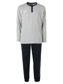 Kappa Pigiama lungo da uomo in cotone - grigio