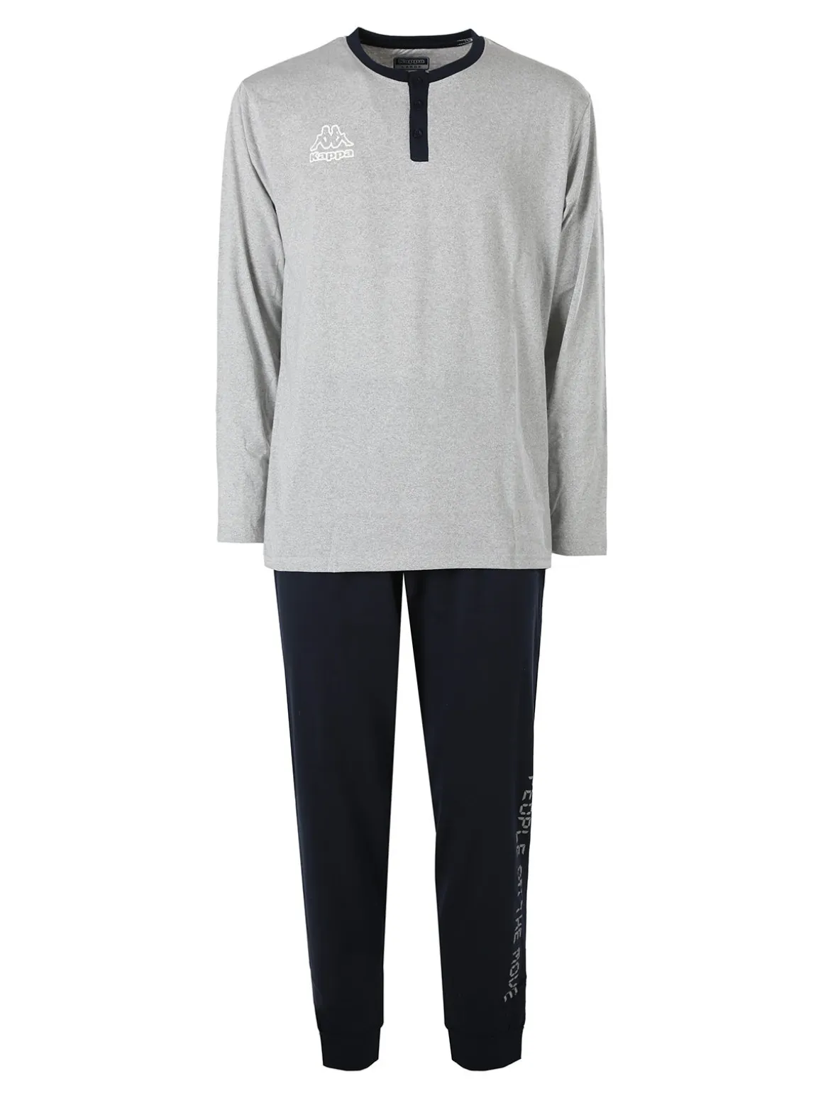 Kappa Pigiama lungo da uomo in cotone - grigio