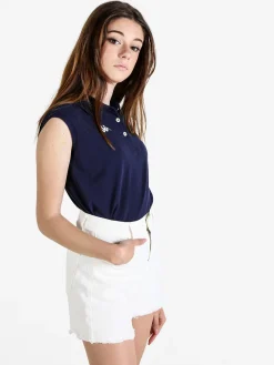 Kappa Polo donna smanicata in cotone con logo
