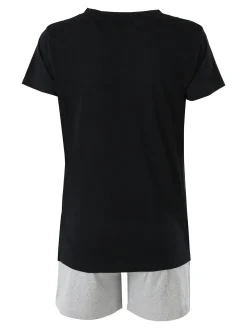 Kappa Set completo corto da donna in cotone - nero