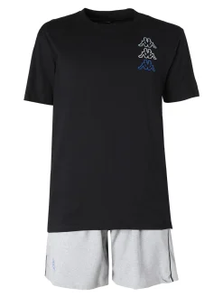 Kappa set corto da uomo in cotone con t-shirt e pantalone in felpa