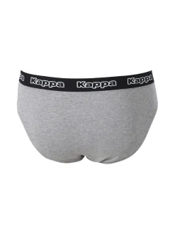Kappa Slip da uomo in cotone con scritta - grigio