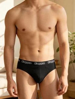 Kappa Slip da uomo in cotone con scritta