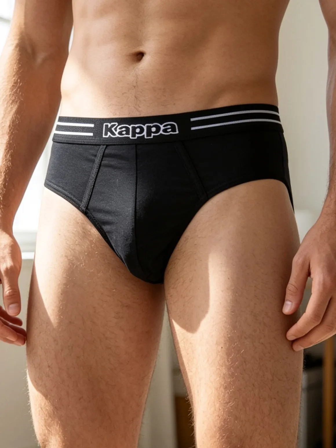 Kappa Slip uomo in cotone elasticizzato - nero
