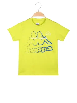 Kappa T-shirt da ragazzo con logo in cotone - limone