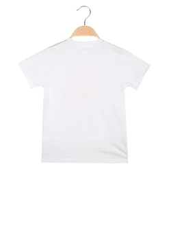 Kappa T-shirt da ragazzo in cotone con logo - bianco