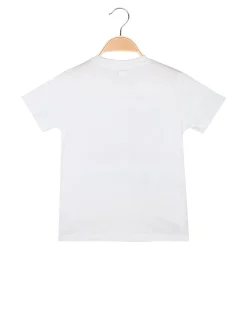 Kappa T-shirt da ragazzo in cotone con logo - bianco