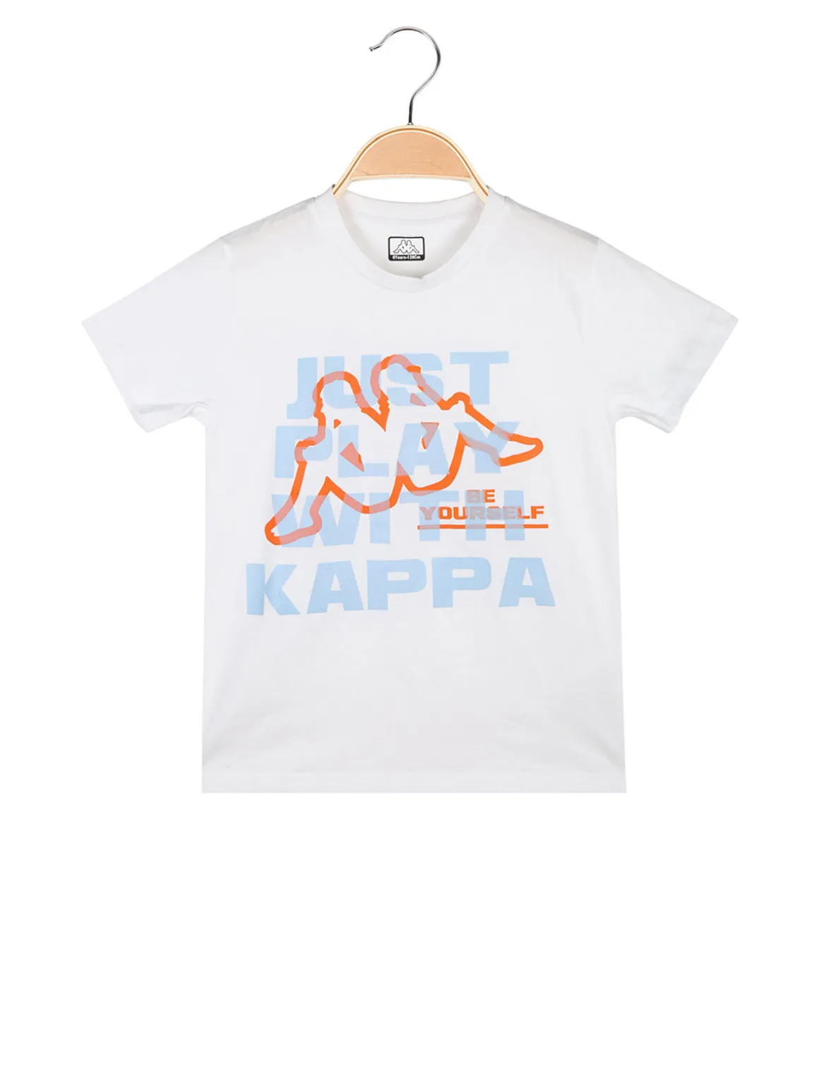 Kappa T-shirt da ragazzo in cotone con logo - bianco