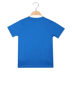 Kappa T-shirt da ragazzo in cotone con logo - blu