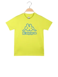 Kappa T-shirt da ragazzo in cotone con logo - limone