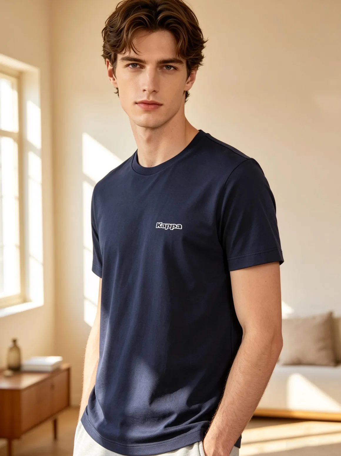 Kappa T-shirt da uomo con logo - blu scuro