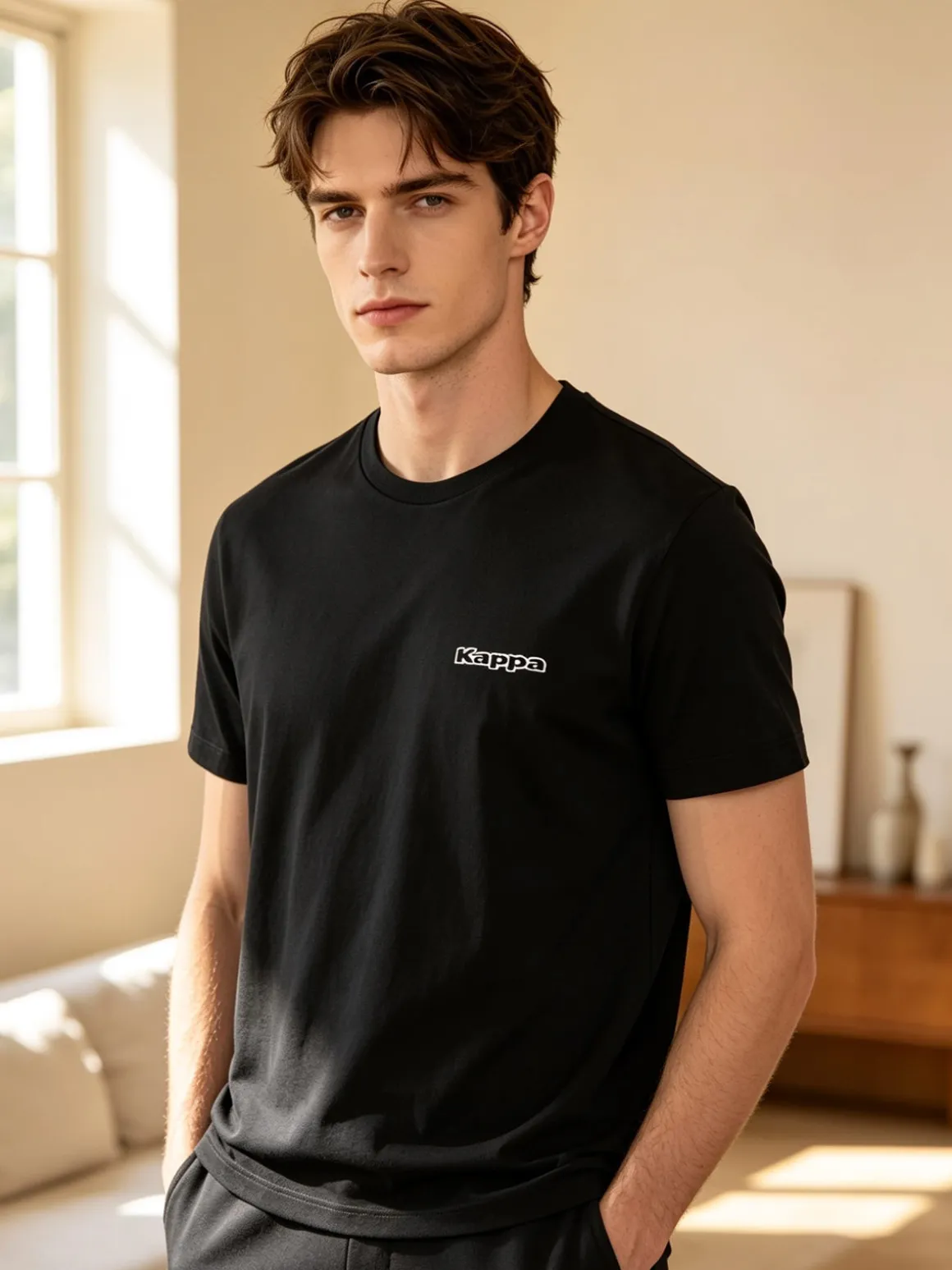 Kappa T-shirt da uomo con logo - nero