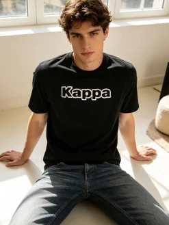 Kappa T-shirt da uomo in cotone con stampa scritta