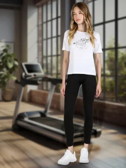 Kappa T-shirt donna in cotone con logo metallizato