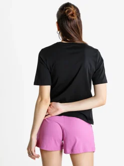 Kappa T-shirt donna in cotone con logo metallizato
