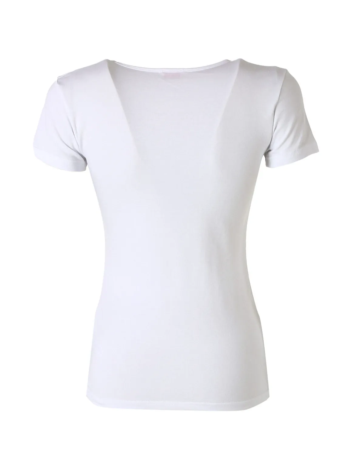 Kappa T-shirt girocollo da donna in cotone bielastico - bianco