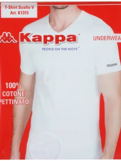 Kappa T-shirt intima da uomo in cotone scollo V