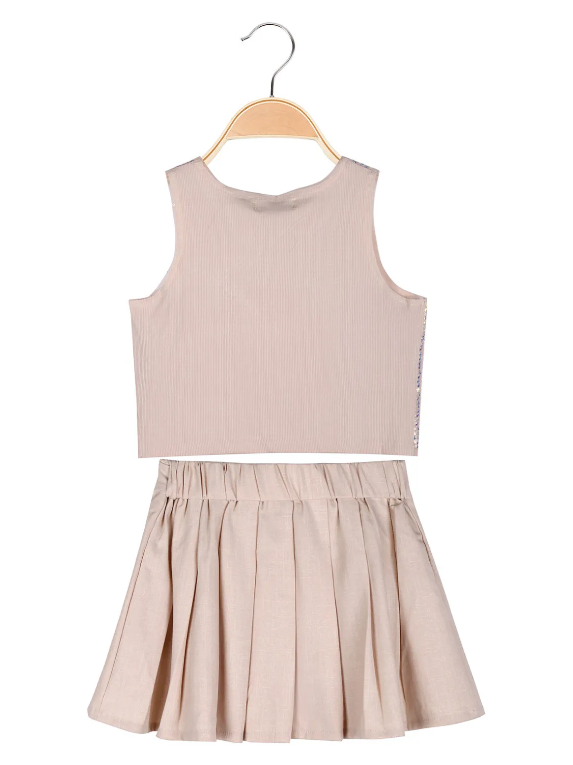 Karino Kids Completo casual da bambina con top luccicante e pantagonna plissettata