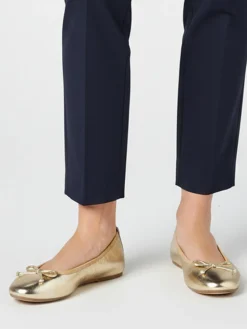 Keys Ballerine donna in pelle oro con fiocchetto