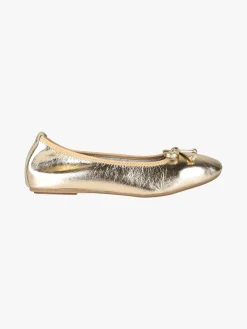 Keys Ballerine donna in pelle oro con fiocchetto