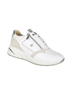 Keys Sneakers donna con zeppa e zip - bianco