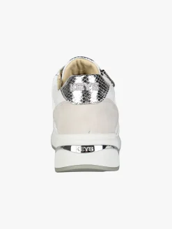 Keys Sneakers donna con zeppa e zip - bianco