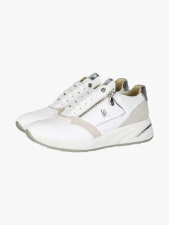 Keys Sneakers donna con zeppa e zip - bianco
