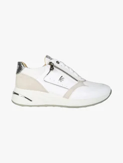 Keys Sneakers donna con zeppa e zip - bianco