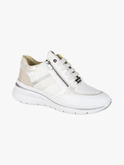 Keys Sneakers donna con zeppa e doppia zip - bianco