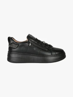 Keys Sneakers donna gioiello in pelle con platform - nero