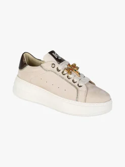Keys Sneakers donna in pelle nabuk con platform - beige