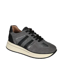 Keys Sneakers donna in pelle scamosciata con platform - grigio