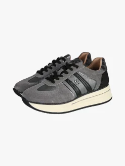 Keys Sneakers donna in pelle scamosciata con platform - grigio