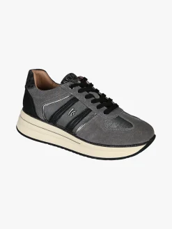 Keys Sneakers donna in pelle scamosciata con platform - grigio