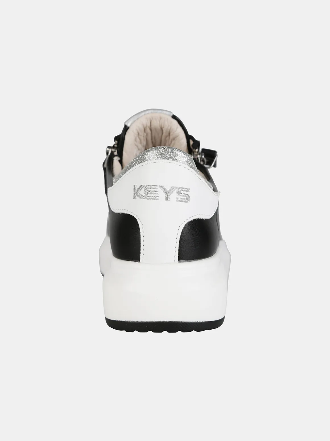 Keys Sneakers donna stringate con zip laterali e dettagli glitter