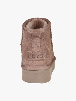 Keys Stivaletti donna in pelle scamosciata con platform - taupe