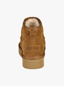 Keys Stivaletti donna in pelle scamosciata con platform - cammello