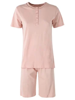 Kissimo Pigiama corto da donna in cotone - rosa