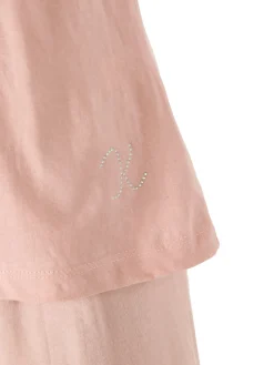 Kissimo Pigiama corto da donna in cotone - rosa