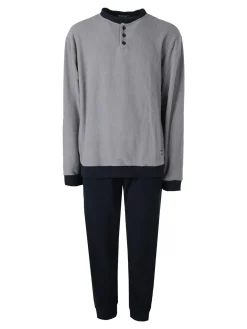 Kissimo Pigiama da uomo in pile - grigio