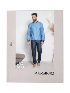 Kissimo Pigiama da uomo in pile - blu