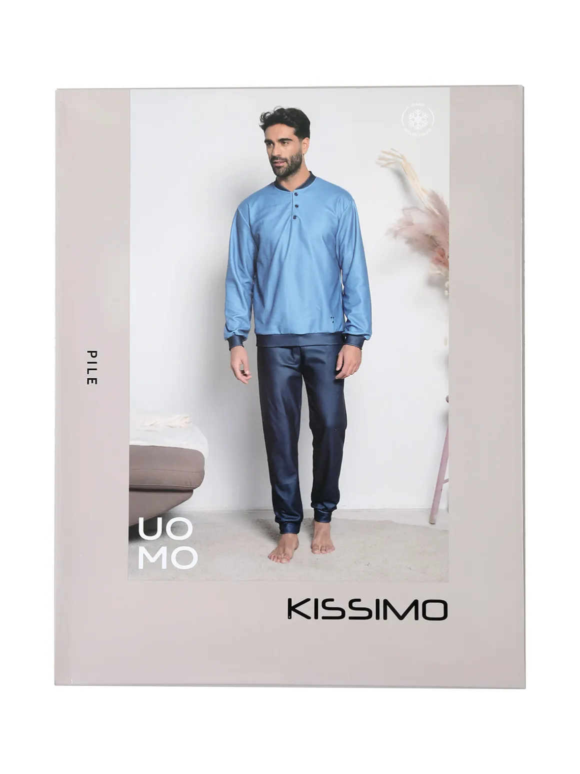 Kissimo Pigiama da uomo in pile - blu