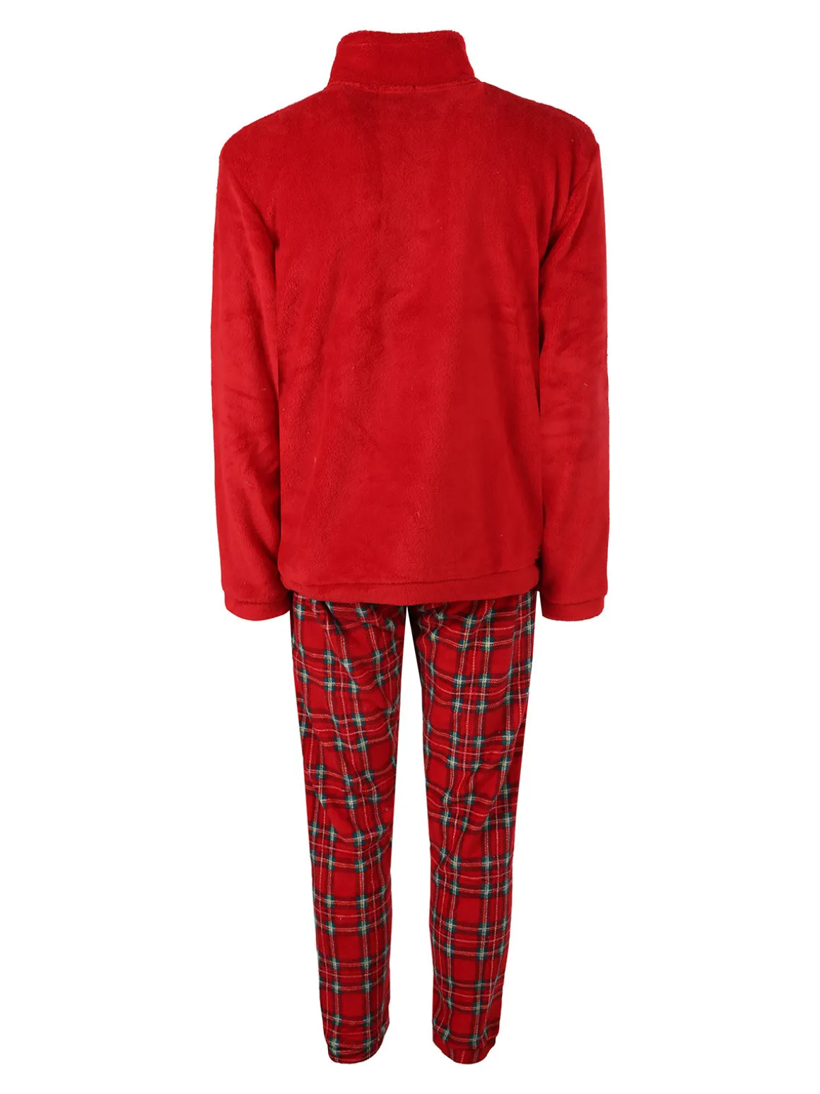 Kissimo Pigiama di Natale da uomo in pile coral - rosso