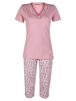 Kissimo Pigiama donna a maniche corte con pantaloni a 3/4