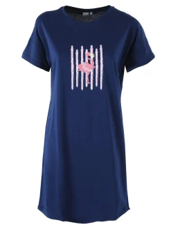 Kissimo Vestitino da donna in cotone a maniche corte - blu