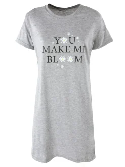 Kissimo Vestitino donna in cotone a maniche corte con stampa scritta - grigio