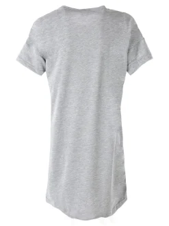 Kissimo Vestitino donna in cotone a maniche corte con stampa scritta - grigio