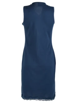 Kissimo Vestito da donna in cotone a spalla larga con pizzo