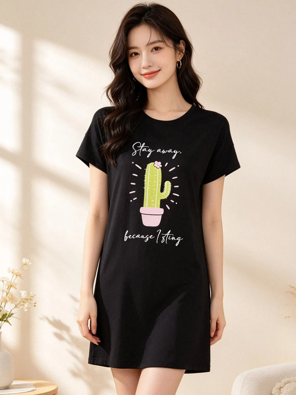 Kissimo Vestito donna in cotone a maniche corte