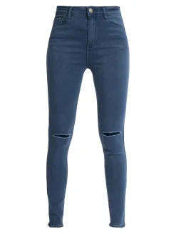 Kiss Pink Pantaloni donna elasticizzati con strappi